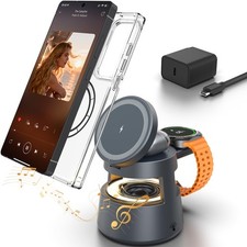 Wireless Charger for Samsung, 3 in 1 Magnetic Charging Station for Samsung Ga...