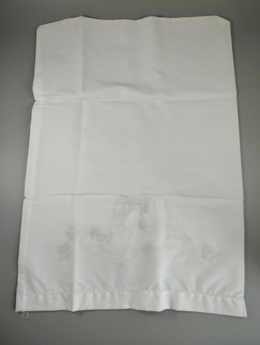 Lee Wards 1960s "Cuddle Time" Crib Sheet & Pillowcase W/ Thread Kit - STARTED - Picture 4 of 9