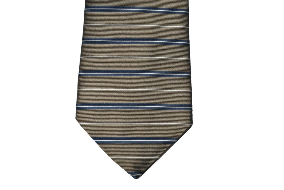 Corbata Brooks Basics HECHA EN ITALIA color gris seda/azul L59 W3.9 Foto 3 de 4