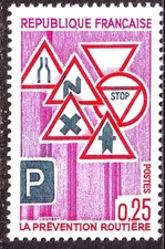 1968 FRANCE TIMBRE N° Y&T 1548 " la prévention routière " NEUF**