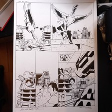 DOCTOR WHO  ORIGINAL COMIC  ARTWORK by Lee Sullivan for battles in time