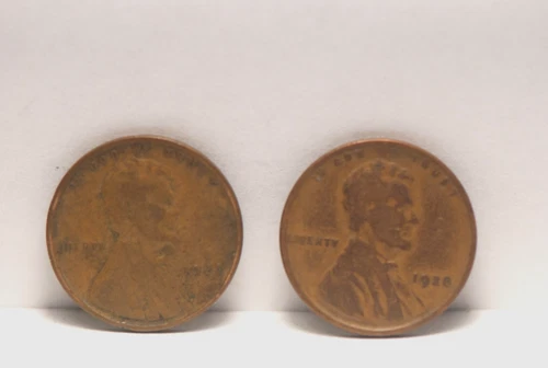 USA, 1927-P & 1928-P, Lincoln Cent, KM132, Both Fine, NR, 1-25