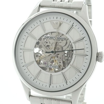 EMPORIO ARMANI AR1945 中古稼働品 EMPORIO ARMANI AR1945 Skeleton Automatic Watch Stainless Steel