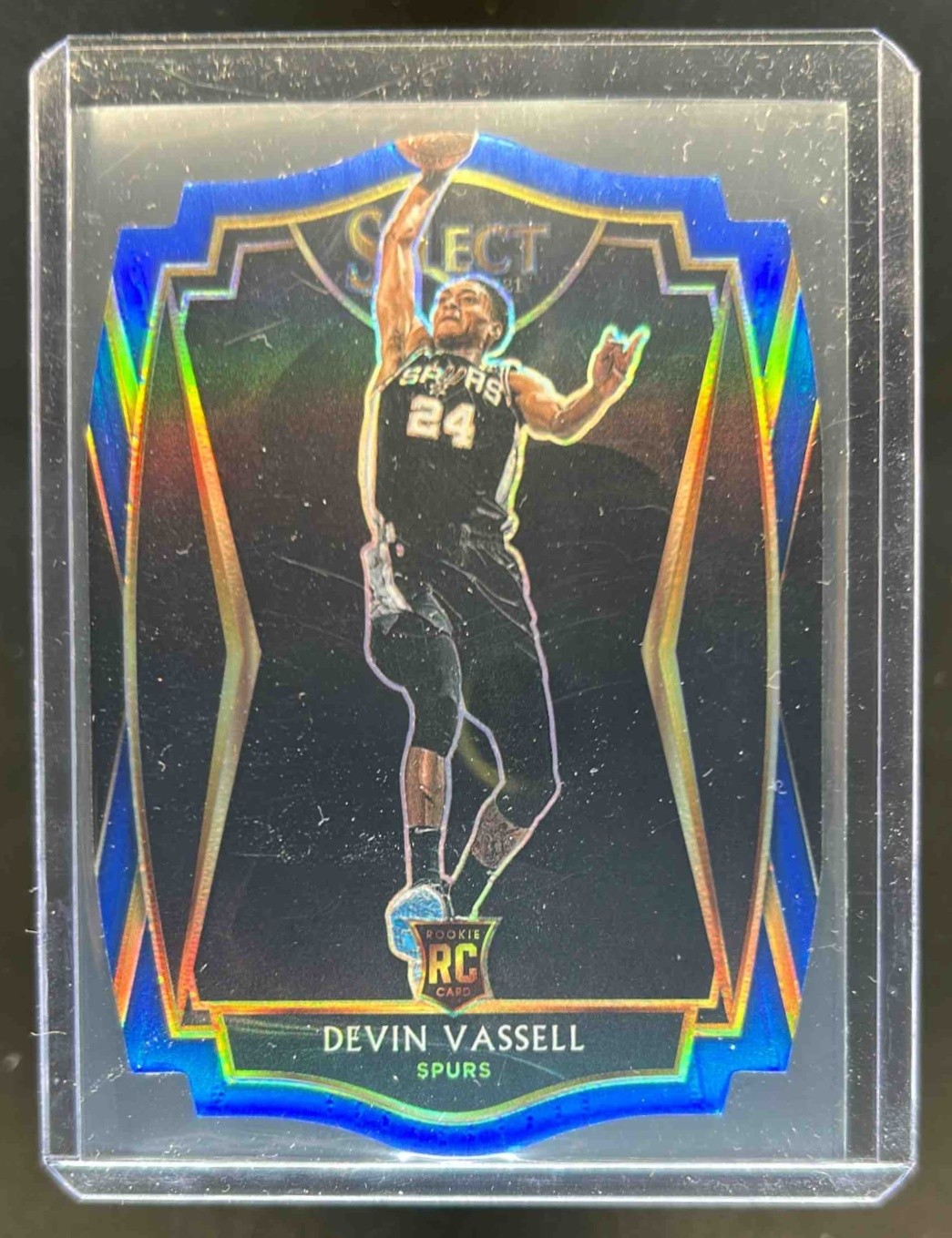 2020-21 Select Devin Vassell RC Blue Prizms Die Cut Premier Level #166/249 Spurs