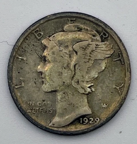 1929 S Mercury Dime 90% Silver San Francisco Mint VF Very Fine