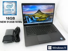 Dell 14" Laptop Latitude 5400 i5-8365u, 16GB, NEW 512GB NVME, Win 11 Pro, 1 YR