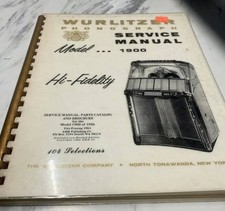 Vintage Wurlitzer Model 1900 Jukebox Service Manual & Parts List 1983 AMR Co