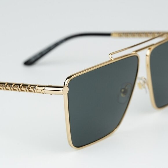 Versace VE2266 64mm Oversize Pillow Sunglasses Gold Frame Dark Grey Lenses New thumbnail 8