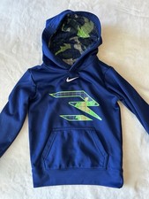 Nike Kids Boys XS 4T Blue Sweatshirt Hoodie Pullover With Pocket