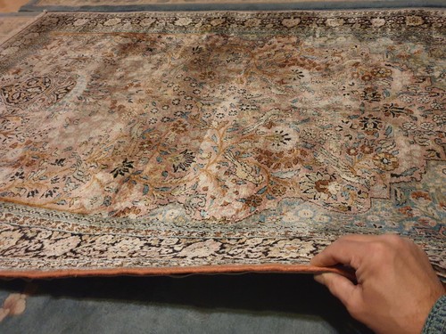 Seiden Handgeknüpfter Orientteppich LEBENSBAUM 124×192cm Vintage Seide Teppich - Bild 7 von 24