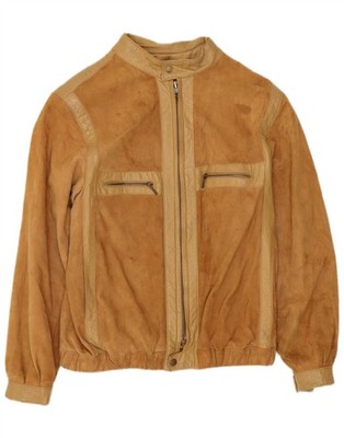 VINTAGE Damen Wildlederjacke EU 38 Medium Beige DE01