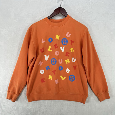 Harry Styles Sweatshirt Mens Small Orange Love On Tour 2022 Pullover Crew Neck