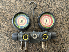 Hilmor 1839111 R410A 4-Valve Aluminum Manifold HVAC Gauge Glow in the Dark