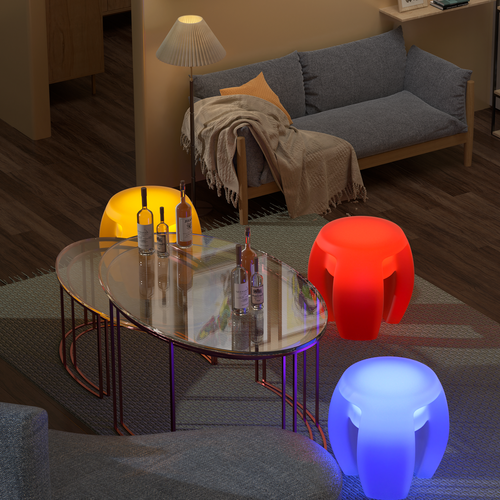 LED Barrel Shape Waterproof Chair 16 Colors Changing Light Up Bar Stool w/Remote - Picture 5 of 10