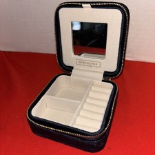 Benevolence LA Plush Velvet Travel Jewelry Organizer w Mirror, Black Velvet