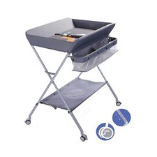 Baby Portable Folding Diaper Changing Station with Wheels, Adjustable Height ...