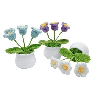 3 PCS Crochet Flowers Crochet Flower White & Purple & Blue Lily of the Valley