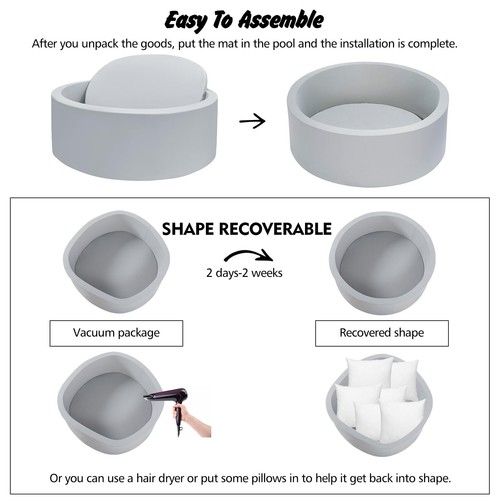 Large Foam Ball Pit for Children Toddlers, 47.2&#8221; Soft Round Ball Pits for  - Picture 4 of 7