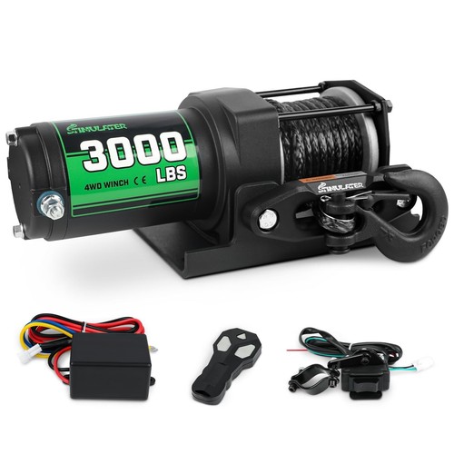 3000lb ATV Winch with Synthetic Rope,Electric Winch 12V, with Wireless Remote...