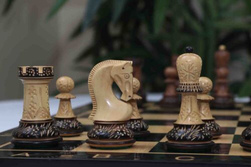 Zagreb '59 Series Chessmen in Burnt Golden Rose/ Boxwood - 3.75" King Height - Picture 19 of 24