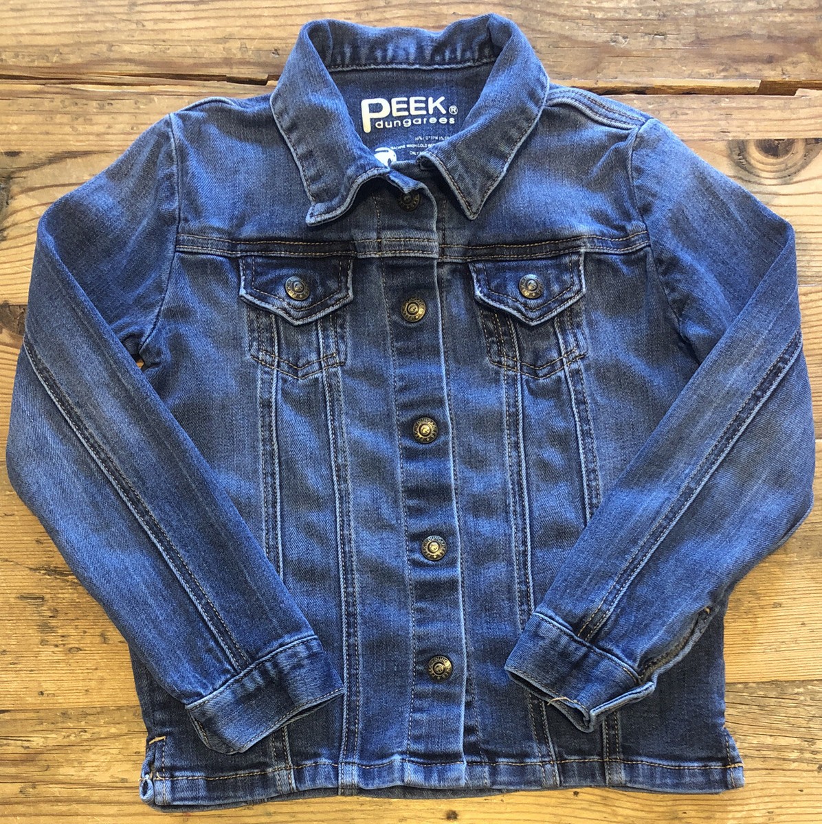 PEEK DUNGAREES size SMALL Girls Cotton Blend Denim Jean Jacket