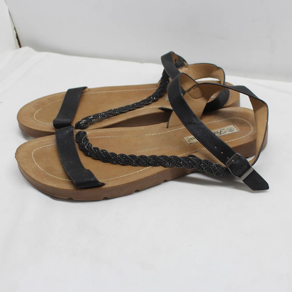 Sandalias para mujer Forever Link negras con estrás talla 10 Foto 3 de 4