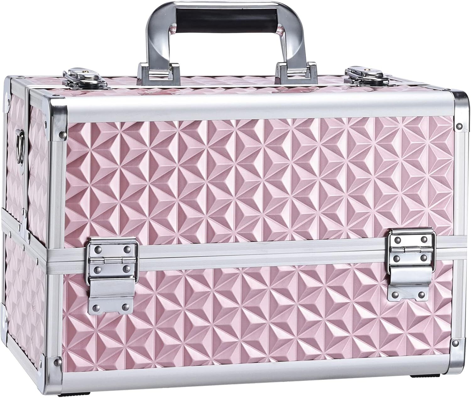 Professional Aluminum Makeup Train Case Cosmetic Organizer Storage Box