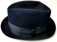 Hughes Hatcher Suffrin Detroit Par Excellence Vintage Black Fedora 7 1/8
