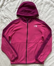 THE NORTH FACE Girls Fleece Full Zip Hoodie Jacket Pink Gently Used LARGE 14-16
