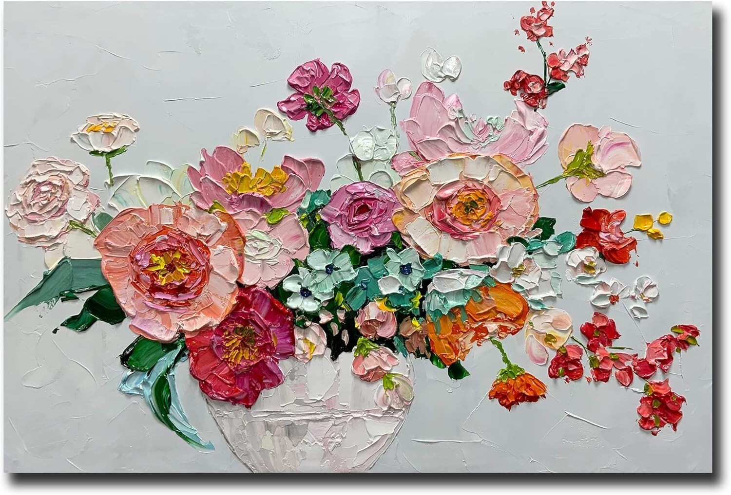 Colored flower hand-painted oil painting decoration mural hanging painting