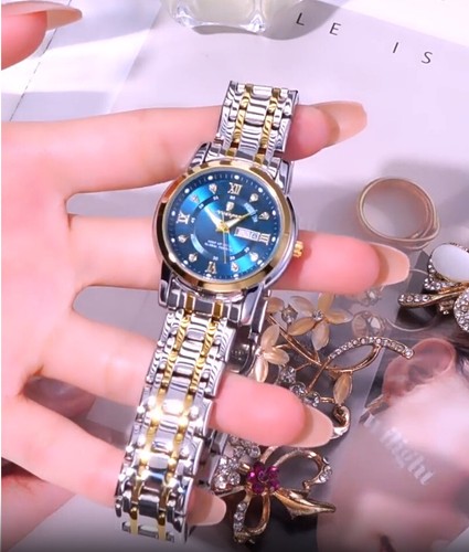 Womens Stainless Steel Quartz Watches Waterproof Luminous Calendar Wristwatches - Picture 7 of 21