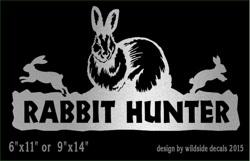 Adesivo Rabbit Hunter decalcomania lepre caccia rimorchio vinile camion finestra grafica - Foto 2 di 5