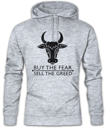 Felpa con cappuccio Buy The Fear Sell The Greed rialzista divertente banchiere d'investimento - Foto 1 di 1