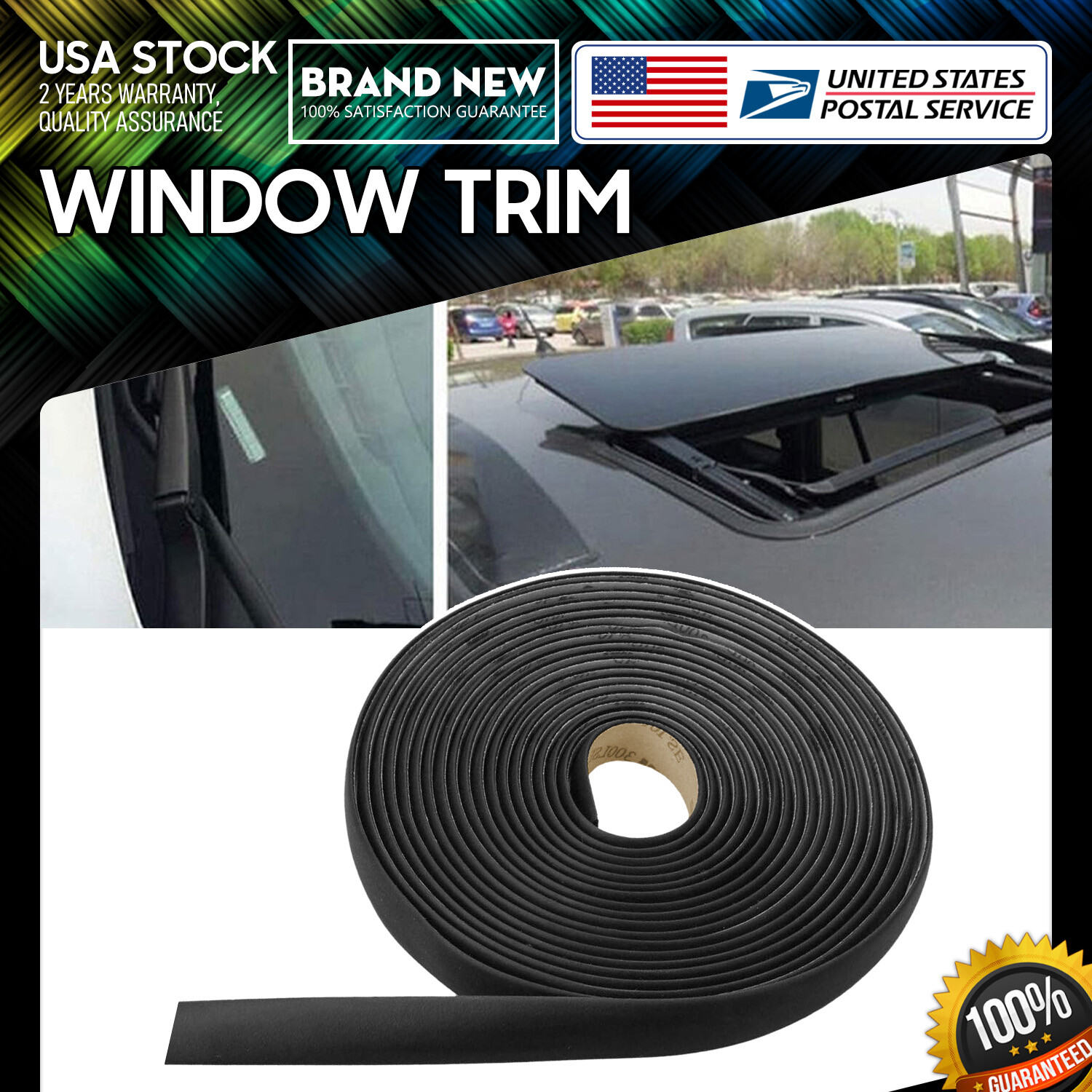 Rubber Seal Strip for Chevy GMC Pontiac Cadillac Window Trim Edge Waterproof