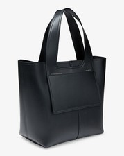 Victoria Beckham Large Leather Apron Tote Zip Top Black $1200