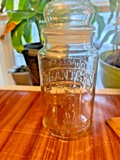 Planters Glass Jar 75th Anniversary Canister Mr. Peanut 1981 Vintage 8” 80's