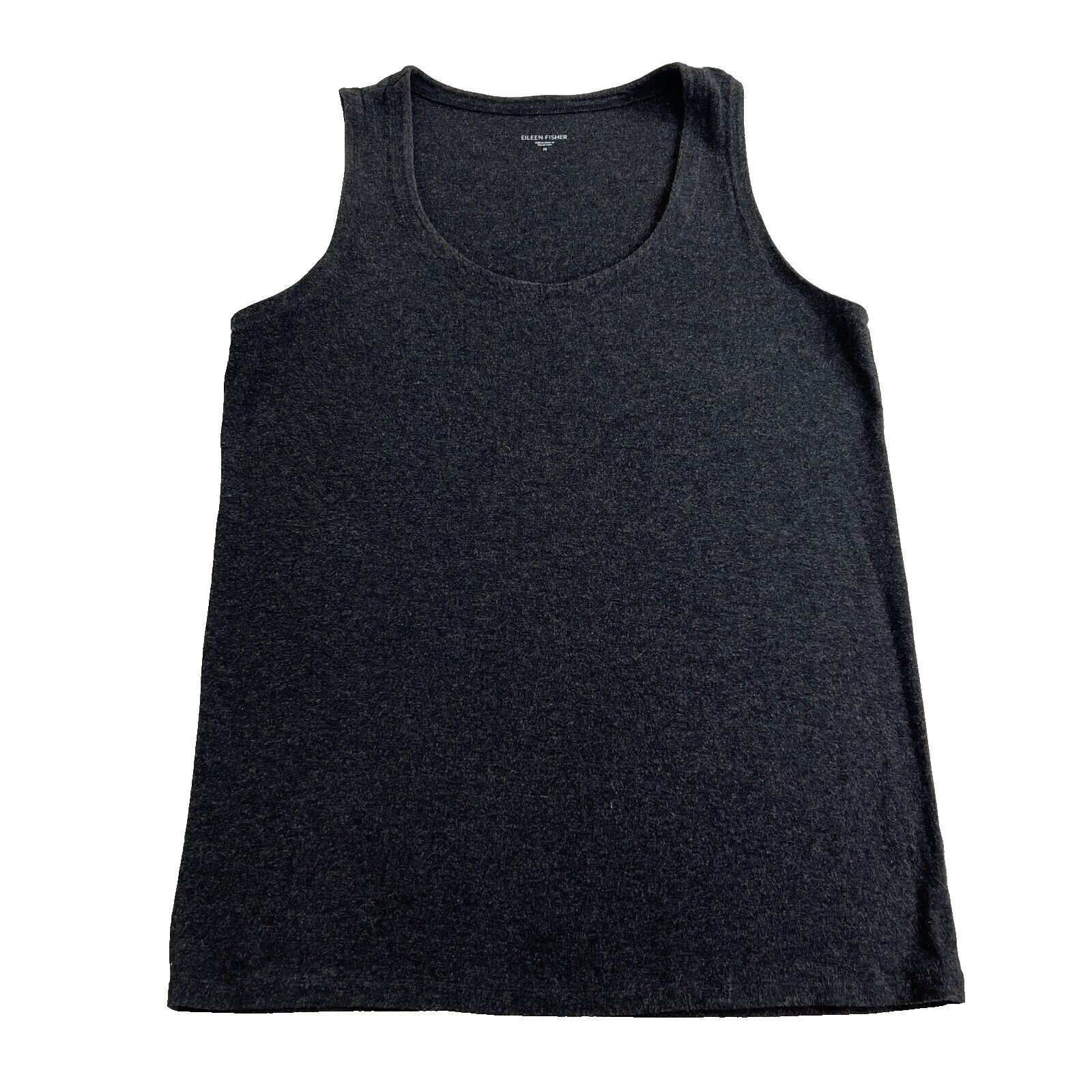 Eileen Fisher Tank Top Womens Medium Gray Italian Yarn Scoop Neck