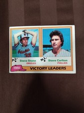 1981 Topps #5 1980 Victory Leaders Steve Stone Steve Carlton