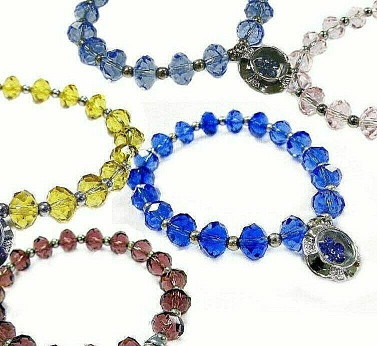 Wholesale Lot 6 pcs Bracelets Woman Crystal Beaded Stretch Bracelets Free Ship