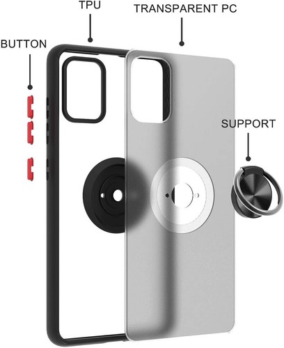 For Apple iPhone 16 Pro Max Ring Stand Holder Hybrid Matte TPU Frame Case Cover - Picture 4 of 32