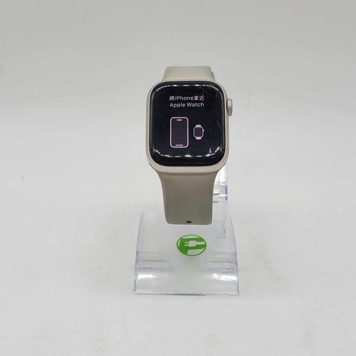 GPS Only Apple Watch Series 8 41MM Starlight Aluminum White Sport Band A2770