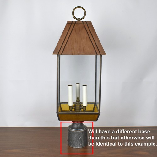 VTG Progress Lighting 3-Light Outdoor Brass & Wood Post Lantern Model TC5404 - Picture 7 of 19