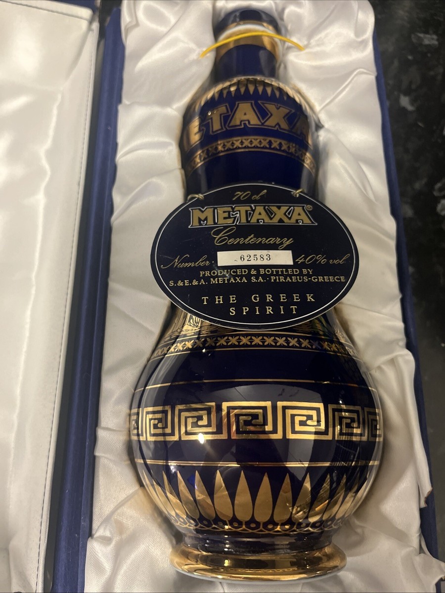 Metaxa Centenary Decanter 18K Gold 70cl Collectible. Empty Bottle