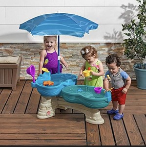 step2 rain showers splash pond water table kids playset with 13 piece accessory set