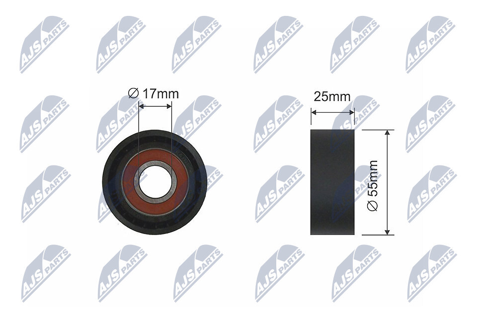 RNK-CT-009 NTY Tensioner Pulley, V-ribbed belt for CITROËN,FORD,MAZDA,PEUGEOT,SU