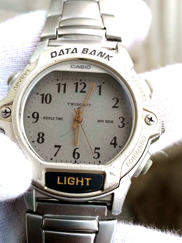 Casio ABX-24 Twincept Data Bank 2359 Analog Digital Back Light Men Watch Vintage - Image 3 of 4