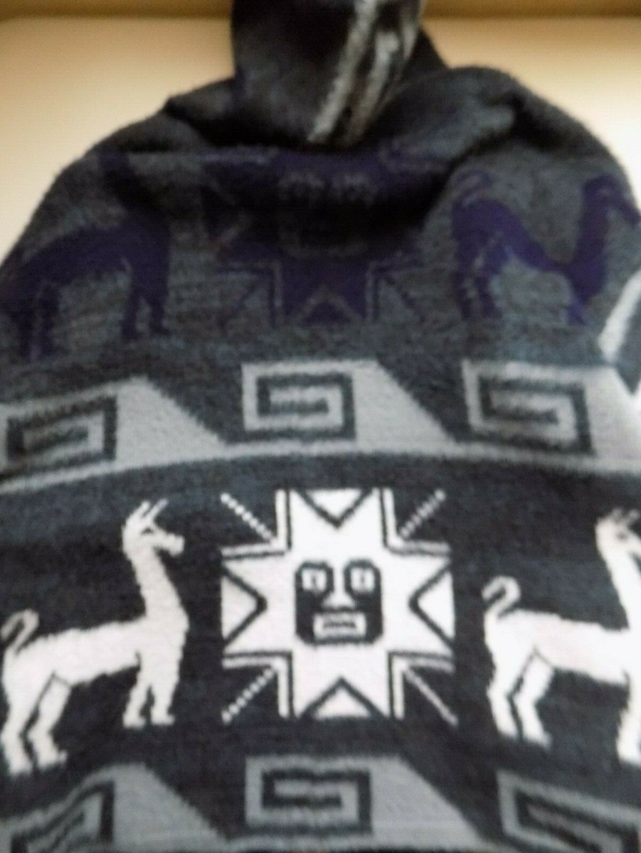 Artesanias Ecuador Fuzzy Blue Sweater Approx Size XXL Soft Llama
