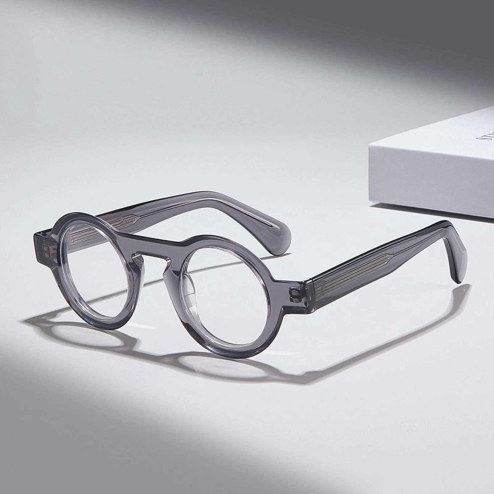 Luxury design Thick Acetate Round Glasses Frames Brand Retro Eyeglasses Eyewear