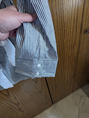 NWOT Macy's INC Small Pinstripe Shirt dress Unique - Picture 3 of 8
