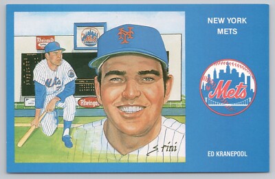 Postcard 1969 New York Mets Ed Kranepool Artwork Of Susan Rini Limited Issue #17